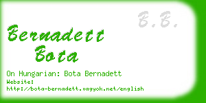 bernadett bota business card